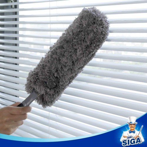 Lint Free Microfiber Duster Washable Gray Household Cleaning Fan Furniture - Picture 7 of 11