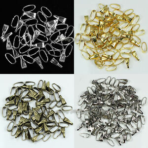 500pcs silver//gold//bronze plt snap on bail loops Pendant bails jewelry findings