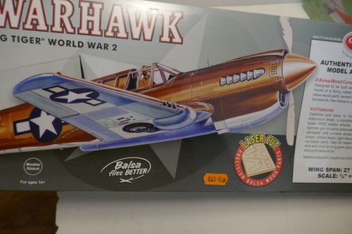 Guillows Authentic Scale 27 7/8th Wings Span P-40 Warhawk 405LC Balsa Flying - Picture 18 of 24