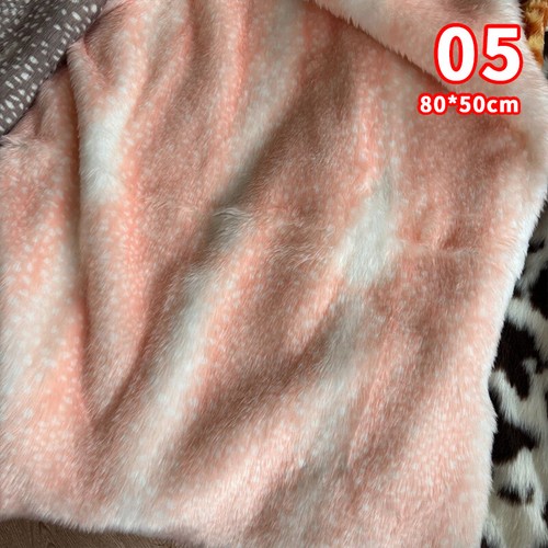 Deer Animal Leopard Printing Plush Imitation Mink Fur Fabric for DIY Coats Toys - Picture 12 of 37