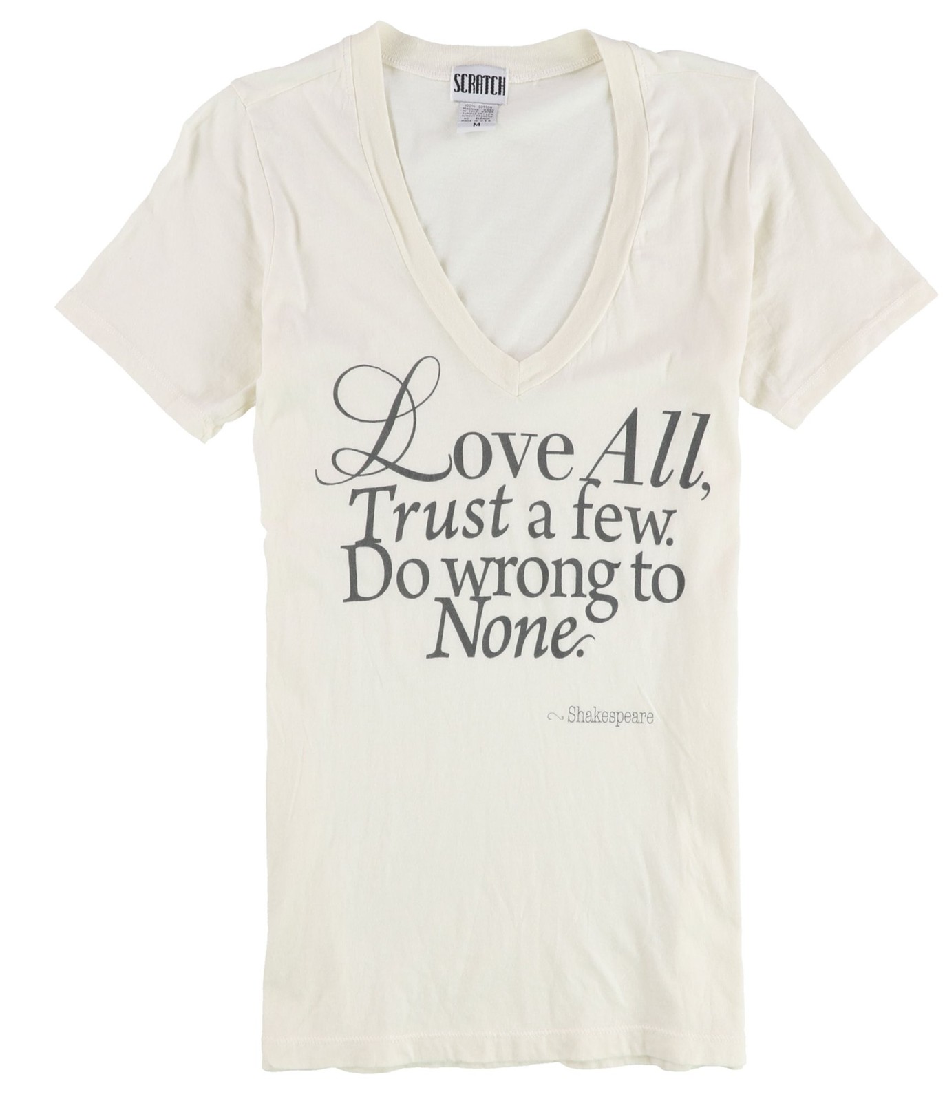 Футболка с рисунком Scratch Womens Love All Trust A Few, белоснежная, небольшого размера
