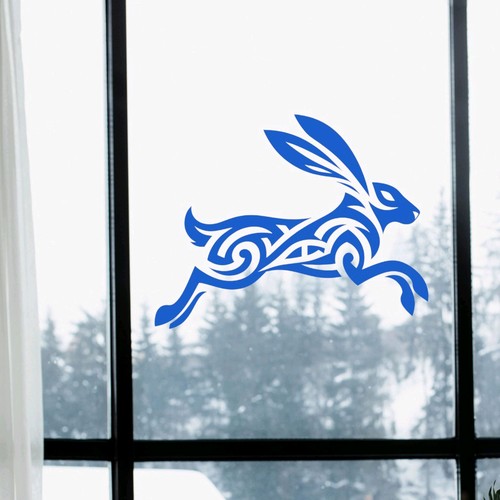 Celtic Knot Leaping Hare Vinyl Decal Sticker waterproof Running Rabbit Pagan  - Picture 4 of 48