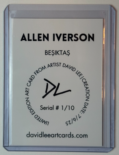 Allen Iverson Limited Edition Artist Signed "Besiktas" Trading Card 1/10 - Bild 2 von 2