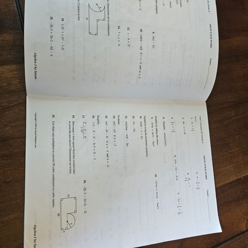 Saxon Algebra 1 Set Second Edition: Teacher Text, Tests, Answers HS Packet - Bild 18 von 21