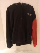 Calvin Klein Jeans Men's Hoodie Siz XL Black And Orange Sleeve Vgc