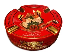 Limited Edition Large 9 inch Arturo Fuente Porcelain Cigar Ashtray Red