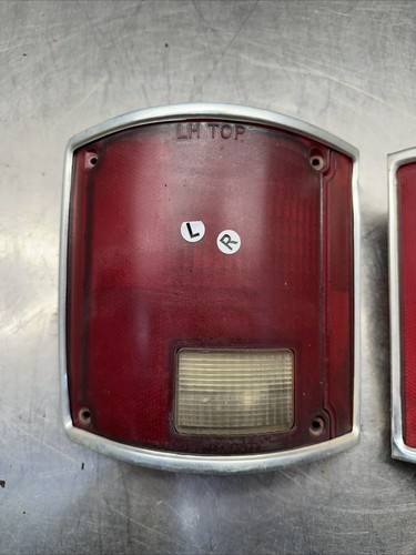 1973-1991 Chevrolet C10 K10 GMC Tail Lights Taillamps W/Chrome Bezel Pair Set - Picture 2 of 6