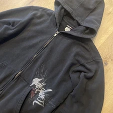 Quicksilver Zip Up Hoodie Medium Y2K 2000s Grunge Punk Skater