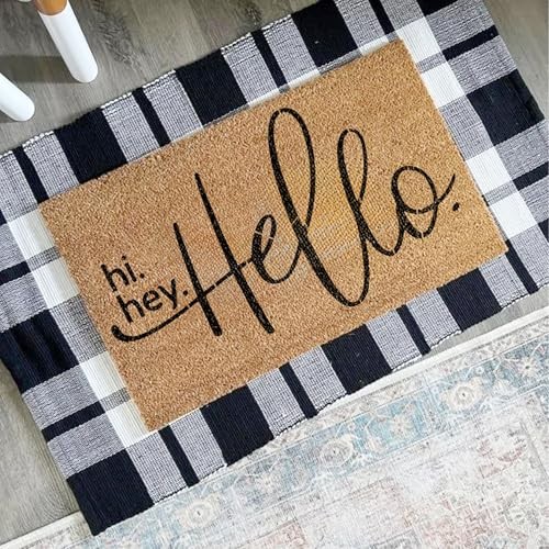 Fußmatte Schablonen zum Bemalen, lustige wiederverwendbare Hello Welcome Home Schablonen auf - Bild 5 von 8