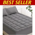 Cooling Quilted Fitted Mattress Topper for Cal King - Machine Washable Elegance