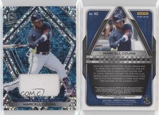 2020 Panini Chronicles Spectra Neon Blue Prizm Swatches /99 Marcell Ozuna #42
