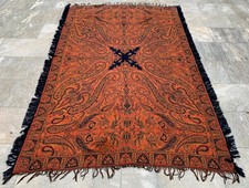 Vintage Paisley Shawl, 100  Pure Woolen Scarf, Woolen shawl, Women Shawl 4x7 ft