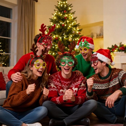 Christmas Glasses Frames 12Pcs, with Hollow Design for Christmas Party Eyewea... - Bild 5 von 6