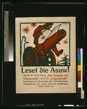 Leset die Asuw!,World War I,WWI,Germany,Soldier,Cannon,Reading Newspaper,1918