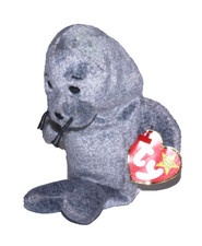 Vintage TY Beanie Babies Slippery the Seal 8" plush stuffed toy PE Pellets 1999