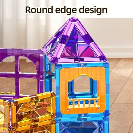 Magnet Building Tiles for Kids Ages 3-5 4-8, 102 Pieces Educational Magnet - Picture 5 of 8