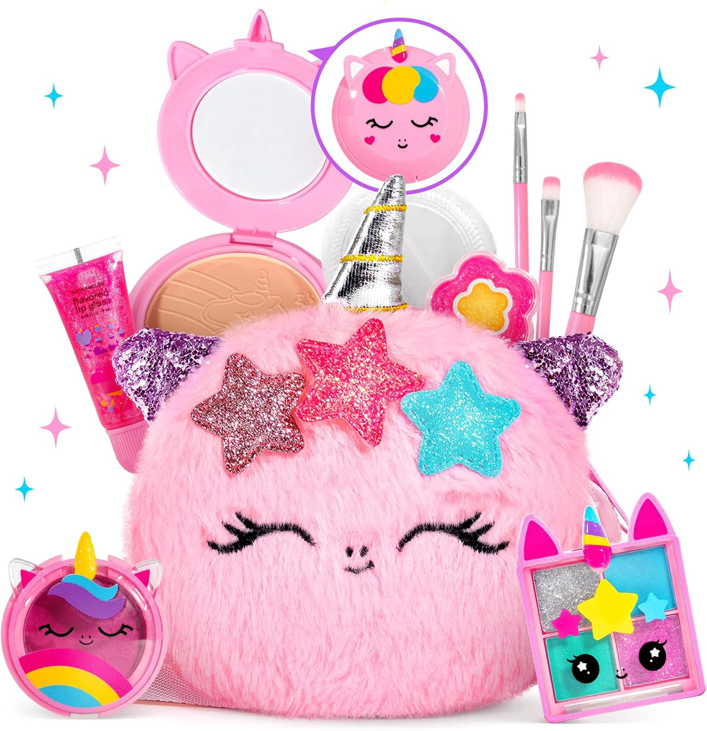 Kids Real Makeup Kit for Little Girls - Real, Non Toxic, Was