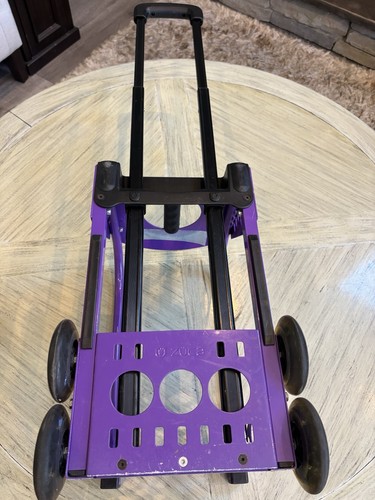 zuca Gloss Dark Purple Frame *no Insert* Upright rolling wheel school suitcase - Picture 3 of 5