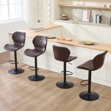 Bar Stools Set of 4, Modern Swivel Counter Height Barstools with Back for Kit...