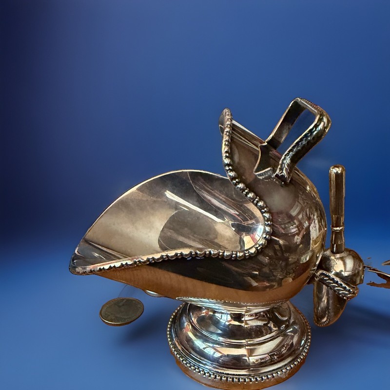 BestEnglish Hand Engraving Silver Plate Sugar Shuttle With a Scoop