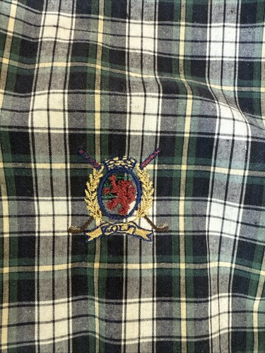 Tommy Hilfiger Golf Jacket XL Plaid Green Check Full Zip Vintage Y2K - Picture 10 of 22