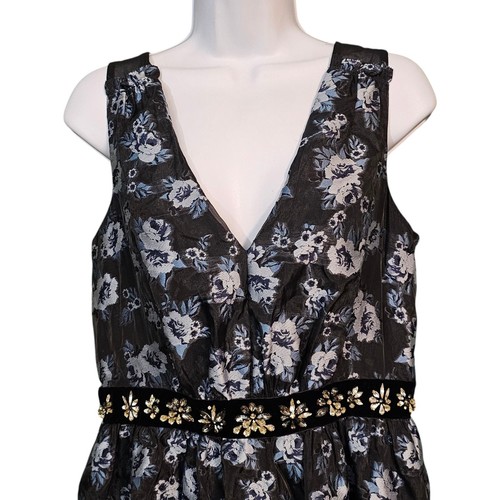Kate Spade Prairie Rose Jewel schwarz und blau Cocktailkleid Größe 10 - Bild 3 von 14