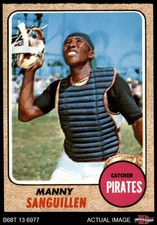 1968 Topps #251 Manny Sanguillen Pirates RC 7 - NM