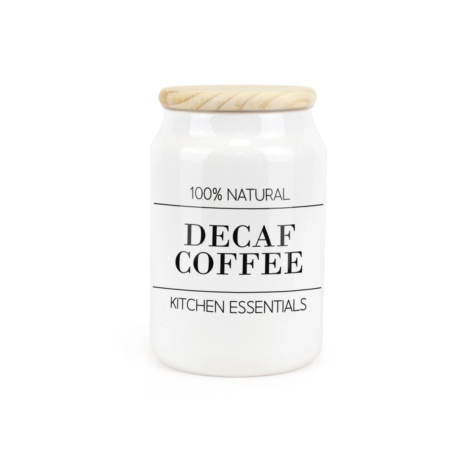 Ceramic Tapered Minimalist Canister - Decaf Coffee Storage Container Gift