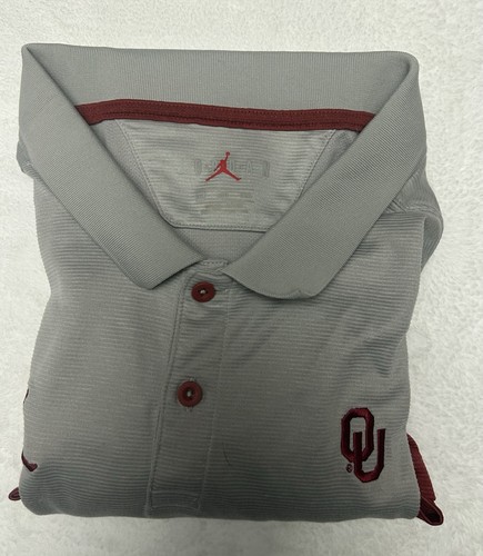Camisa Oklahoma Sooners Hombres 3XL Gris Carmesí NCAA Fútbol Jordan Dri Fit Polo OU - Imagen 13 de 14