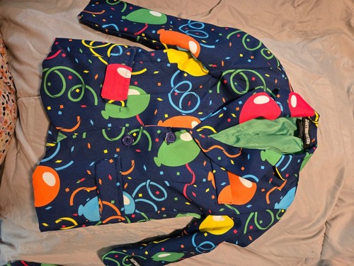 SUITMEISTER Birthday Suits for Boys - Bkue Balloons -Jacket, Pants & Tie. Size:S - Picture 4 of 5