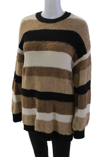 Show Me Your Mumu Womens Cotton Blend Striped Pullover Sweater Top Brown Size S - 第 2/6 張圖片