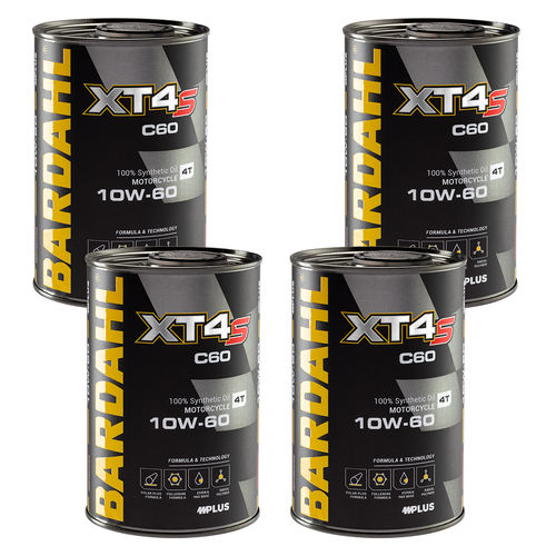 4 LT OLIO MOTORE BARDAHL XT4-S C60 10W60 SPORT RACING 100% SINTETICO MOTO 4T - Foto 1 di 2