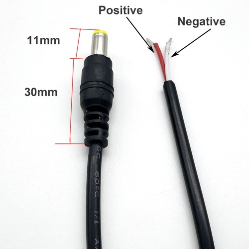 10pcs DC Power Cable 5.5mm x 1.7mm Male Tinned Ends CCTV Camera LED Strip Router - Picture 5 of 8