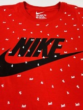 Nike Dri-FIT T Shirt Mens Medium Red Just Do It All Over Print Graphic Tee