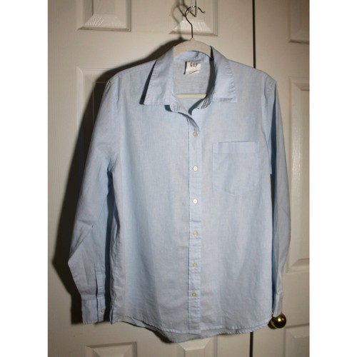 GAP Damen hellblau Leinenmischung Easy Shirt Gr. L