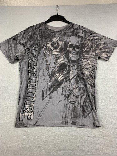Camiseta Extreme Couture Hombre Extra Grande Gris Reaper MMA - Imagen 3 de 6