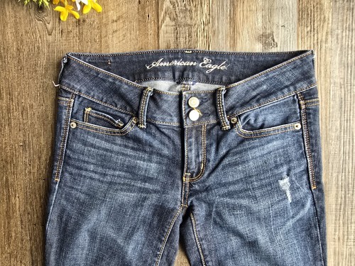 American Eagle Womens Artist Medium Jean Denim Capri Size 2 Regular Low Rise Y2K - Picture 5 of 10