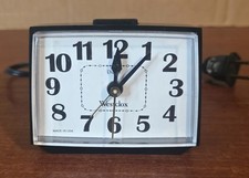 Vintage Westclox Black Electric Alarm Clock E54/55 Made In USA - Tested Working