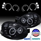 Fits 2003-2005 Dodge Neon Led Dual Halo Projector Smoked Headlight Glossy Black (For: Dodge Neon)