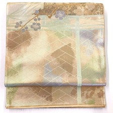 4903 Japanese Vintage Fukuro Obi Belt Kimono Fabric Silk Traditional Untailored