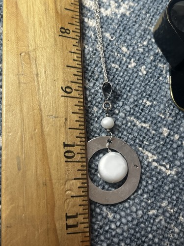 sterling silver 925 “love You To The Moon…”  Pendant Pearl Charm necklace 20” - Picture 8 of 10