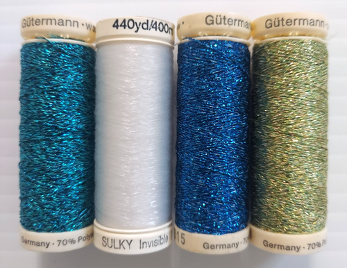 Gutermann Metallic Thread 315 400 483 & Sulky Invisible - Lot Of 4 New Spools - Picture 1 of 2