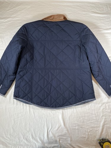 Talbots Women’s Quilted Barn Jacket Size 1x XL Blue Beige Winter - Picture 7 of 8