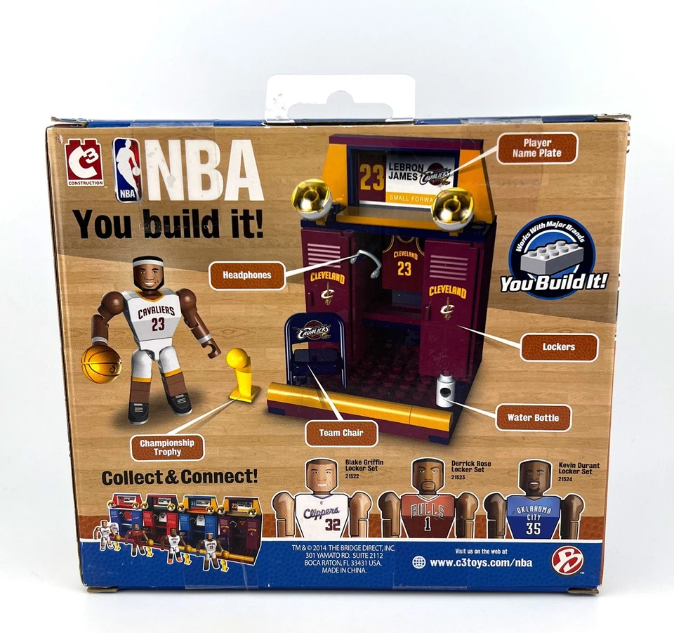 2016 NBA 骑士勒布朗·詹姆斯储物柜套装 63 件套建筑套装 - 全新 — 第 4/4 张图片
