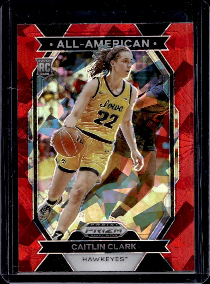 2024 Prizm Draft Picks Collegiate Caitlin Clark All American RC Red Ice #23