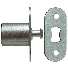 National Lock N8042 26D 415 Disc Tumbler Sliding Door Plunger Lock  Dull Chro...