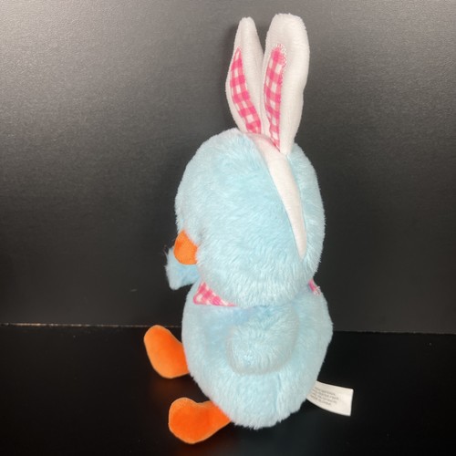 Hobby Lobby Blue Chick Pink Gingham Rabbit Ears Easter Plush 10” - Picture 5 of 5