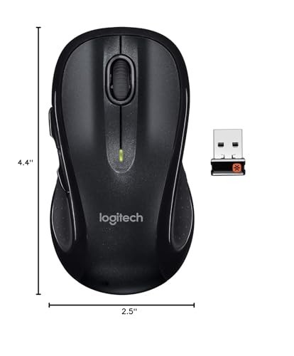 Logitech M510 Ratón Inalámbrico, Forma Cómoda con Receptor Unificador USB Negro - Imagen 2 de 3