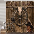 Western Cowboy Shower Curtain, Western Southwest Texas Rustic Farmhouse Barn