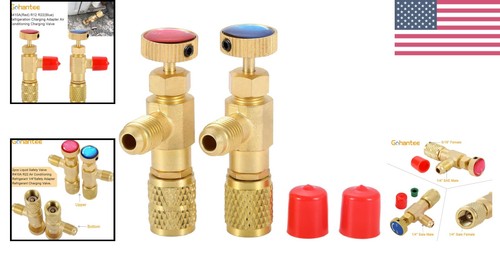 Safety Brass Charging Valve for R12 R22 R410 Refrigerants - Compact & Reliable - Picture 2 of 11
